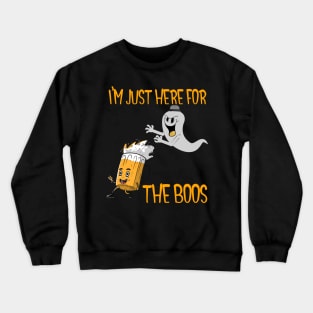 I'm Just Here For The Boos Funny Ghost Halloween Design Crewneck Sweatshirt